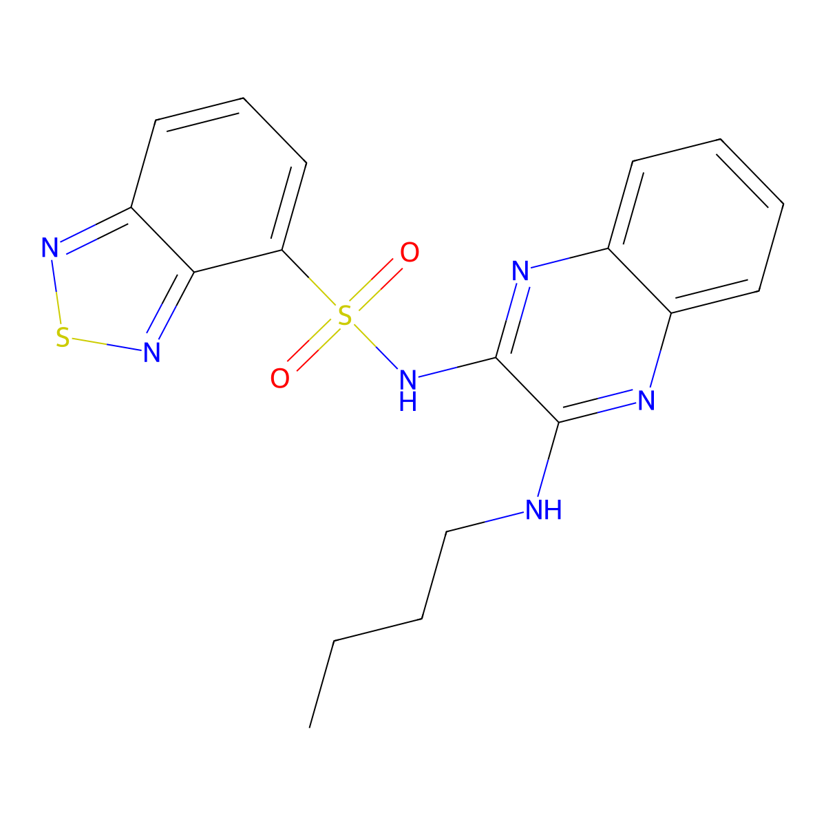 N-(3-(butylamino)quinoxalin-2-yl)benzo[c][1,2,5]thiadiazole-4-sulfonamide molecular structure, CAS 1003987-75-4
