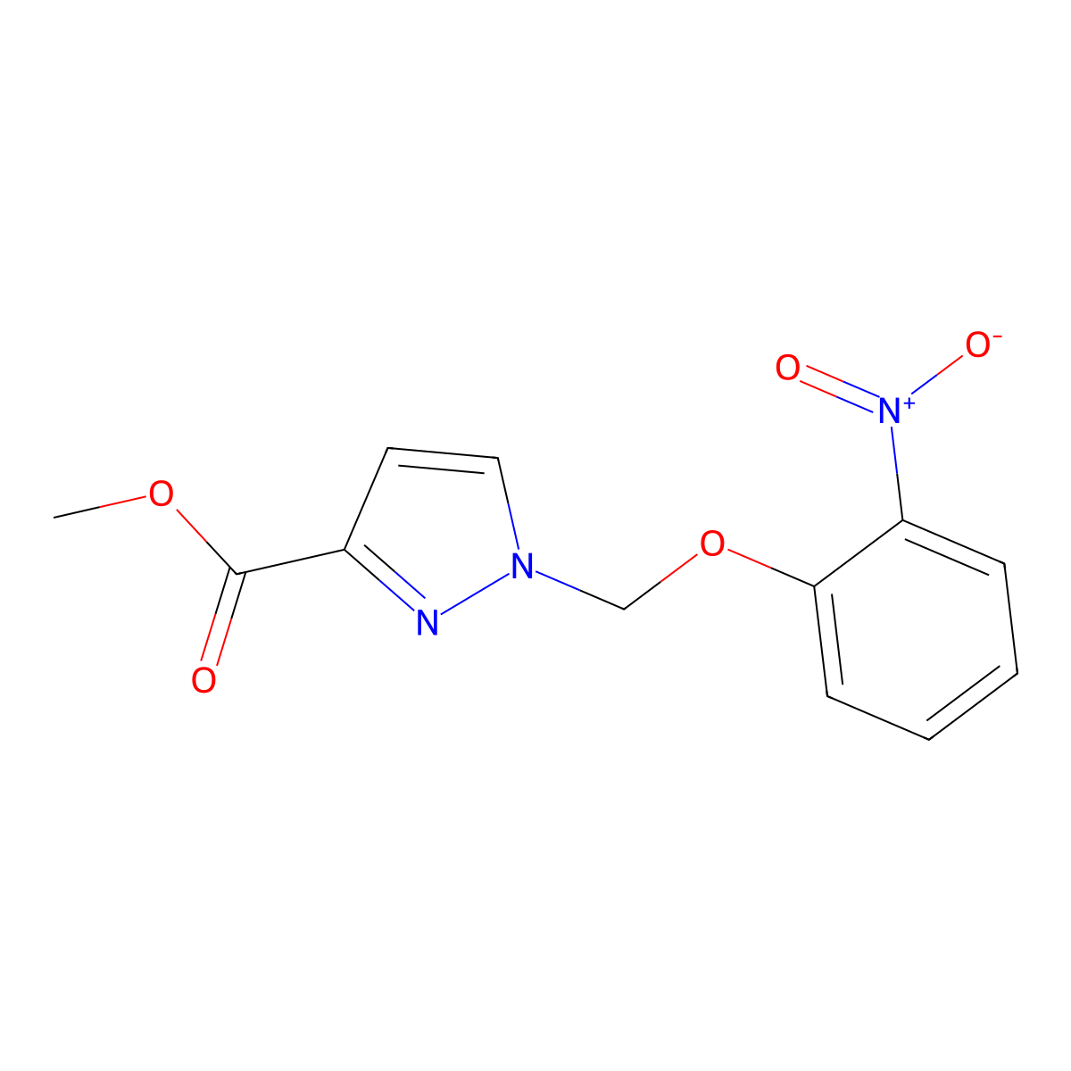 Methyl 1-[(2-nitrophenoxy)methyl]pyrazole-3-carboxylate molecular structure, CAS 1003988-83-7