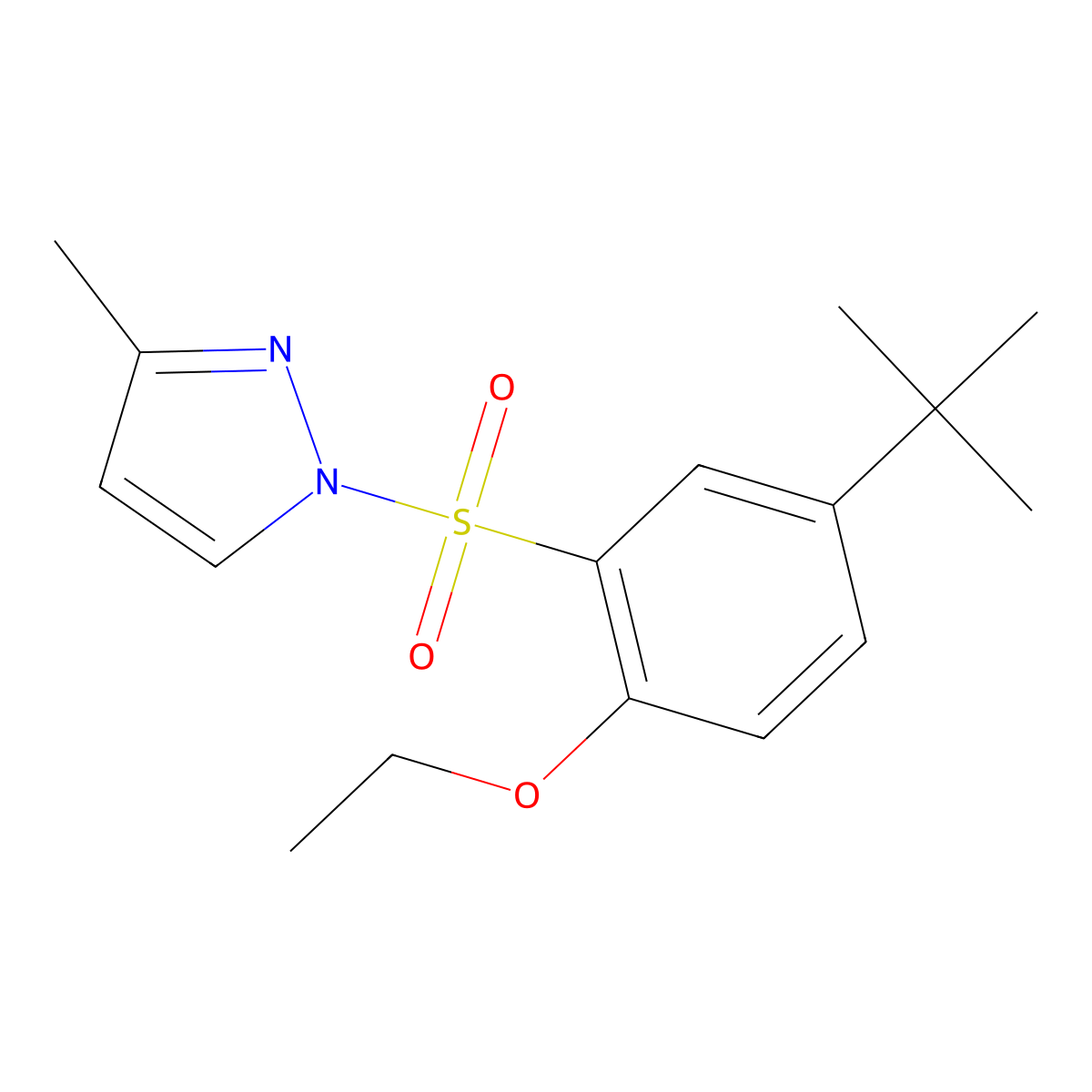 1-(5-Tert-butyl-2-ethoxyphenyl)sulfonyl-3-methylpyrazole molecular structure, CAS 1003989-01-2