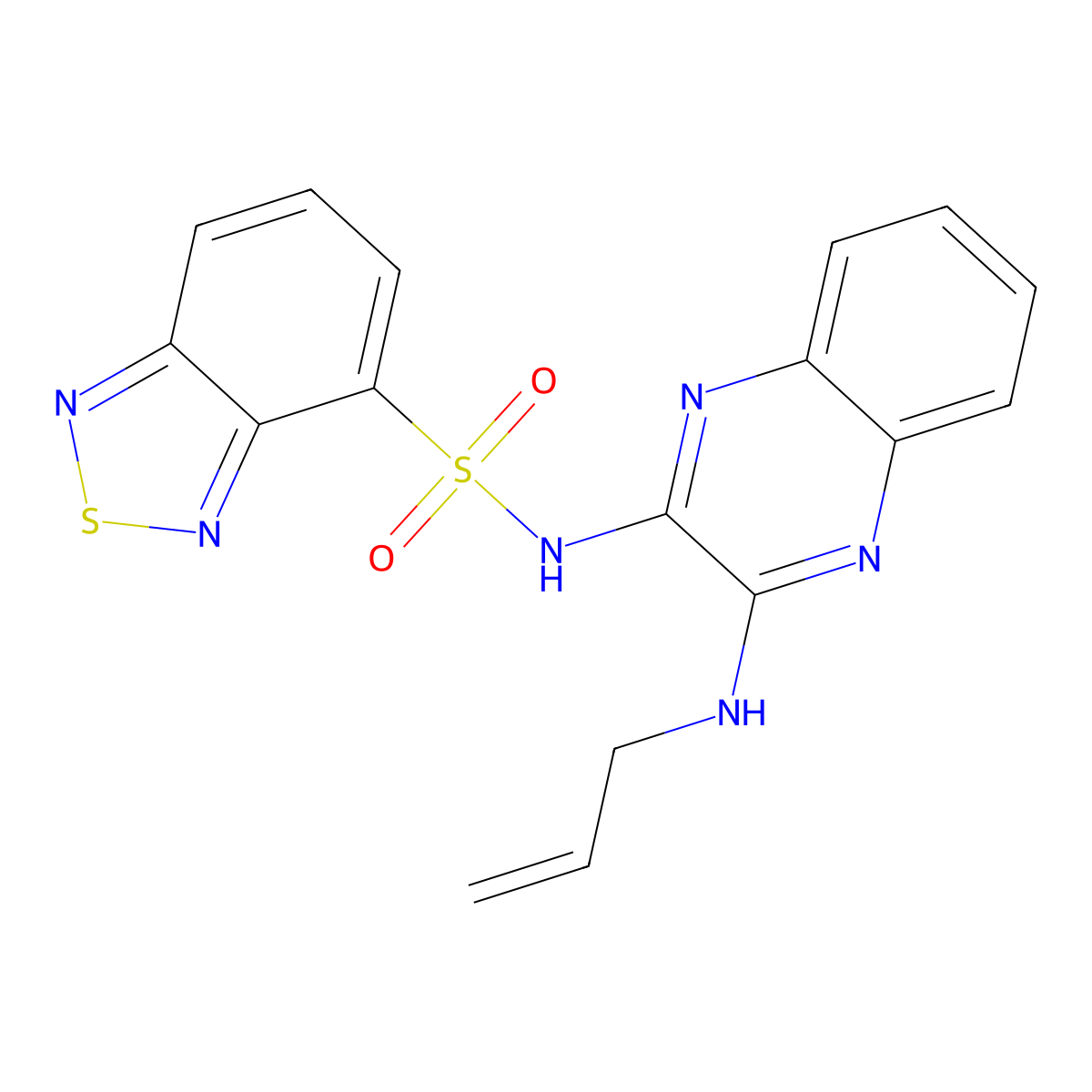 N-(3-(allylamino)quinoxalin-2-yl)benzo[c][1,2,5]thiadiazole-4-sulfonamide molecular structure, CAS 1003989-33-0
