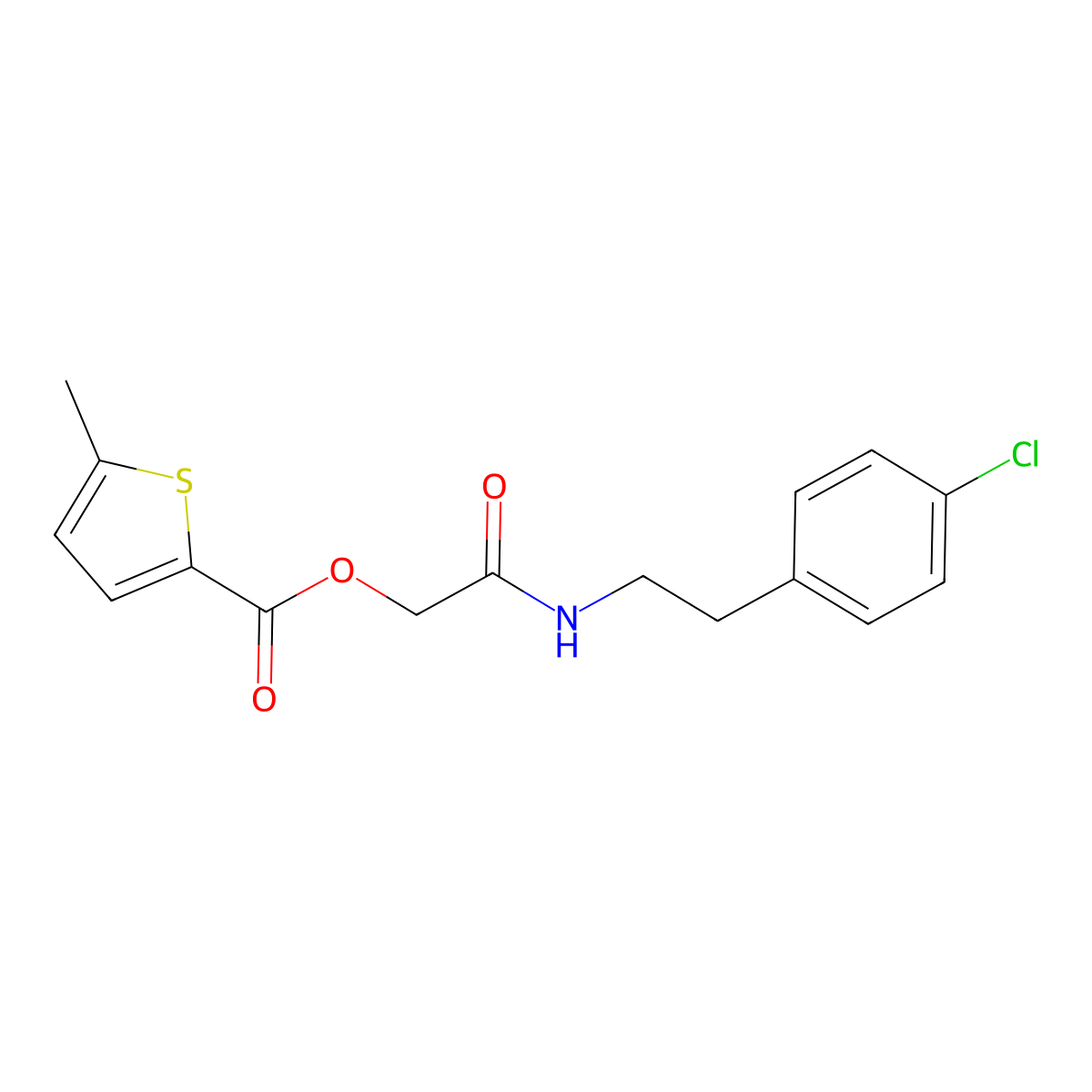 [2-[2-(4-Chlorophenyl)ethylamino]-2-oxoethyl] 5-methylthiophene-2-carboxylate molecular structure, CAS 1003990-05-3