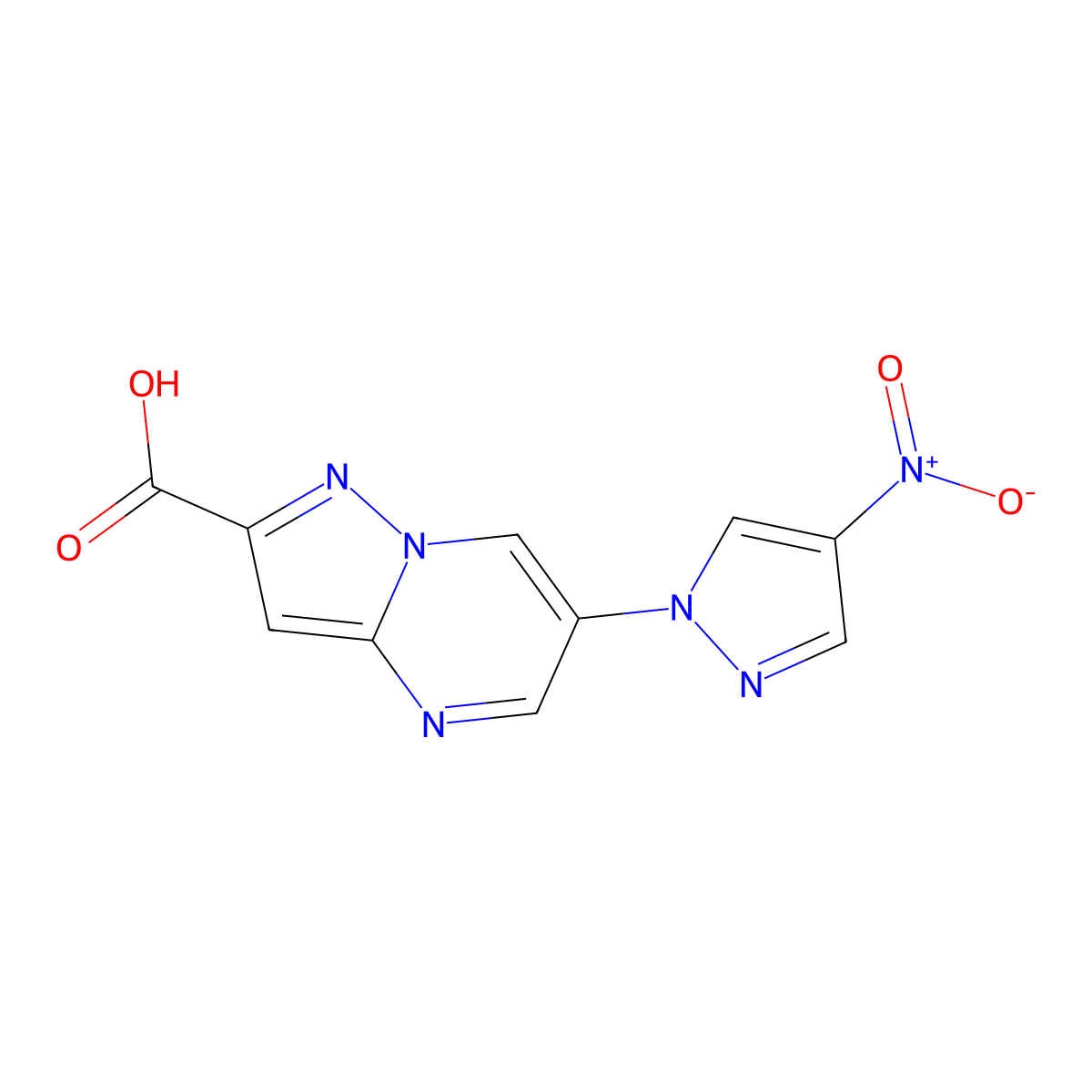 6-(4-Nitro-1H-pyrazol-1-yl)pyrazolo[1,5-a]pyrimidine-2-carboxylic acid molecular structure, CAS 1003993-03-0