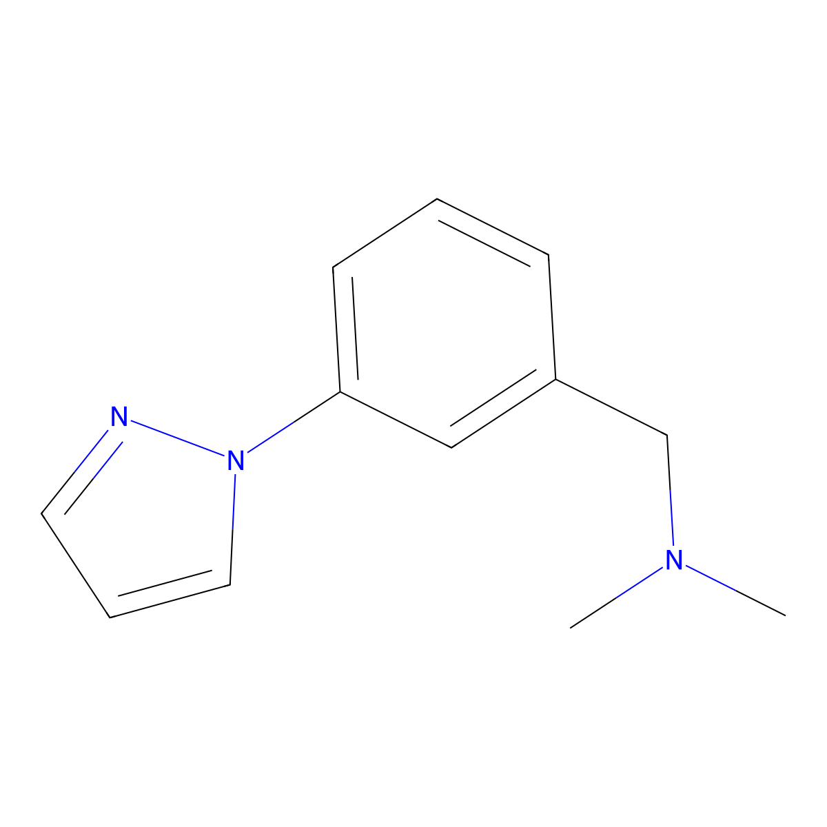 1-(3-(1H-Pyrazol-1-yl)phenyl)-N,N-dimethylmethanamine molecular structure, CAS 1003993-34-7