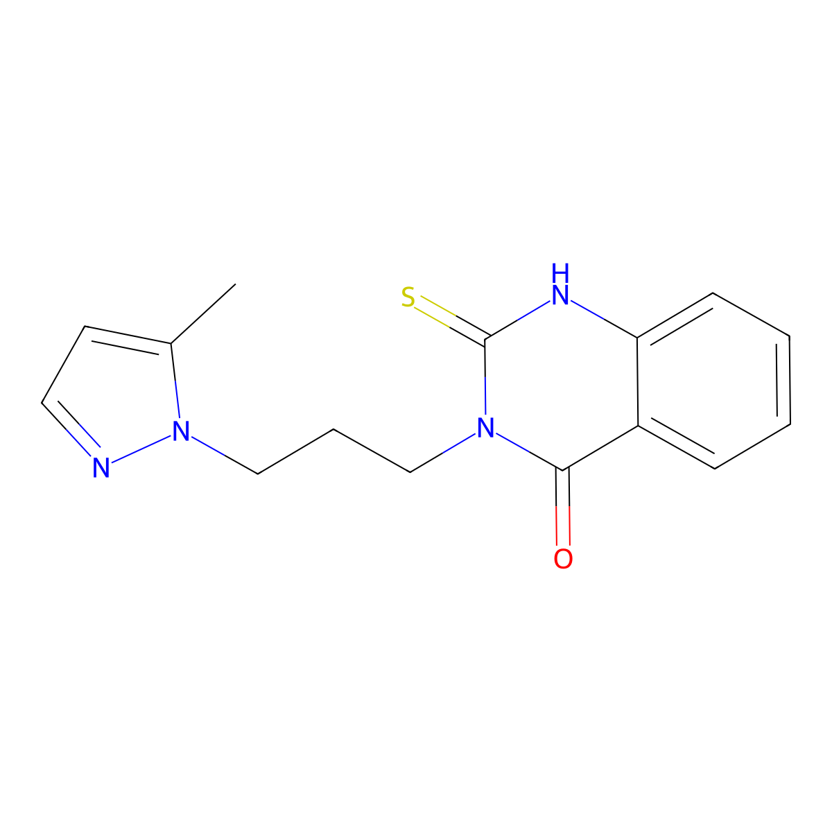 2-Mercapto-3-(3-(5-methyl-1H-pyrazol-1-yl)propyl)quinazolin-4(3H)-one molecular structure, CAS 1003993-45-0