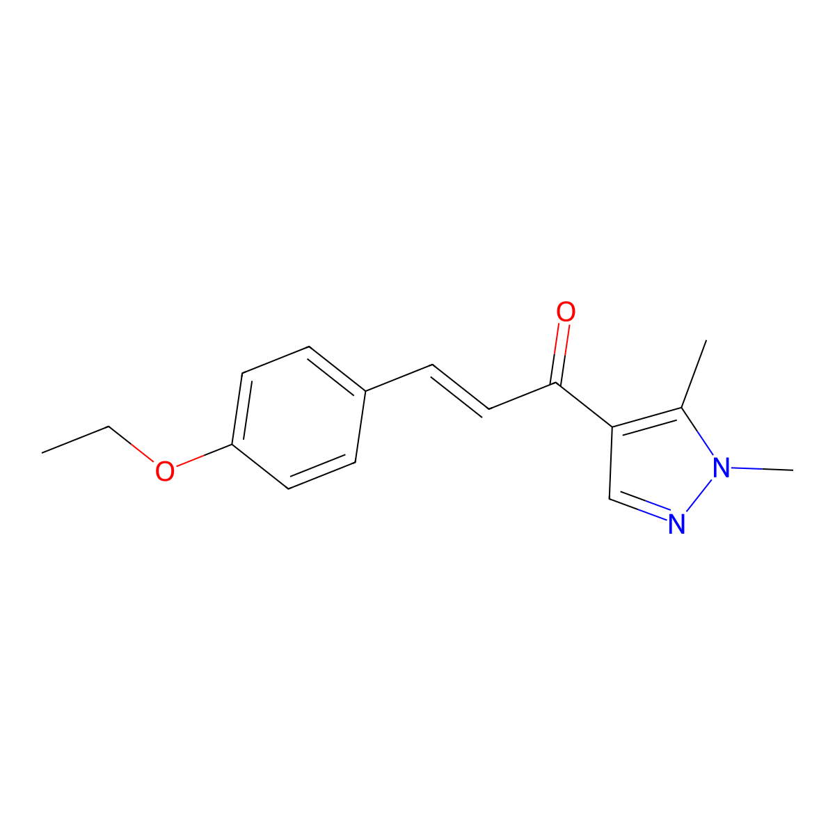 1-(1,5-Dimethylpyrazol-4-yl)-3-(4-ethoxyphenyl)prop-2-en-1-one molecular structure, CAS 1003993-46-1