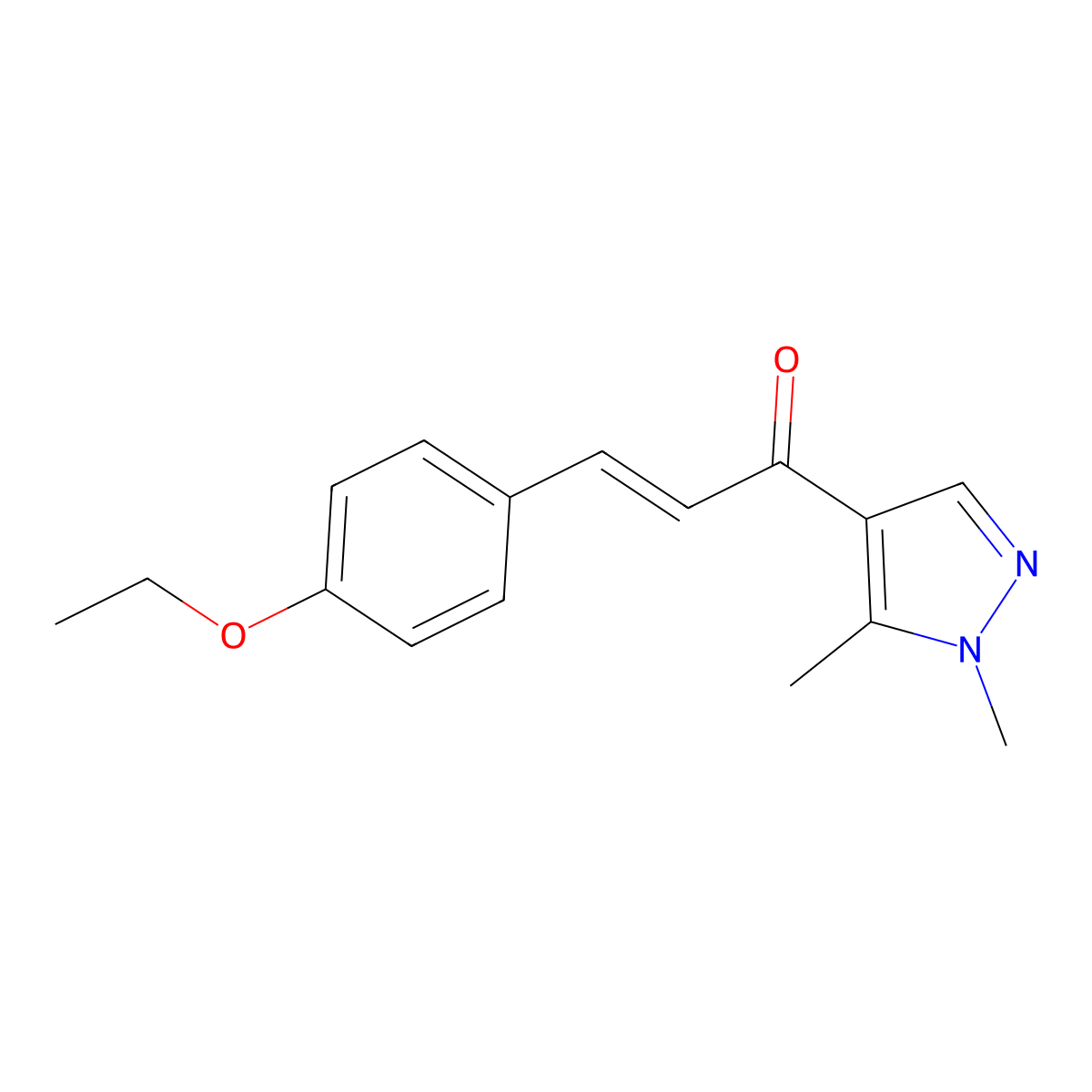 1-(1,5-Dimethylpyrazol-4-yl)-3-(4-ethoxyphenyl)prop-2-en-1-one molecular structure, CAS 1003993-46-1