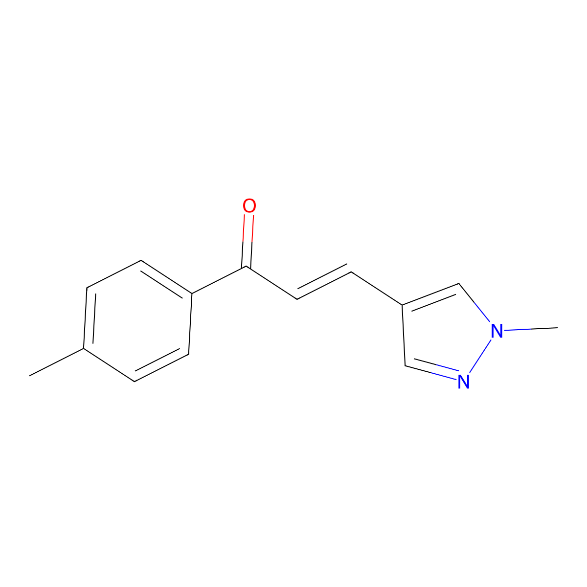 1-(4-Methylphenyl)-3-(1-methylpyrazol-4-yl)prop-2-en-1-one molecular structure, CAS 1003993-48-3