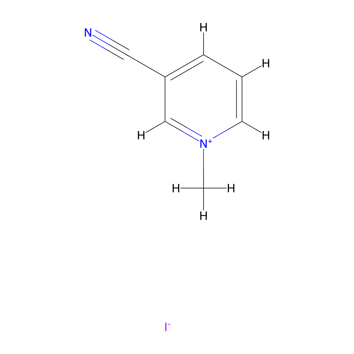 3-Cyano-1-methylpyridinium iodide molecular structure, CAS 1004-16-6
