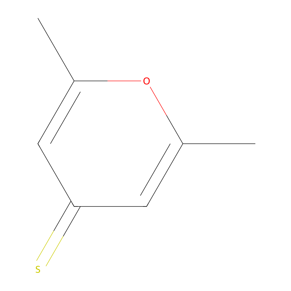 2,6-Dimethyl-4H-pyran-4-thione molecular structure, CAS 1004-37-1