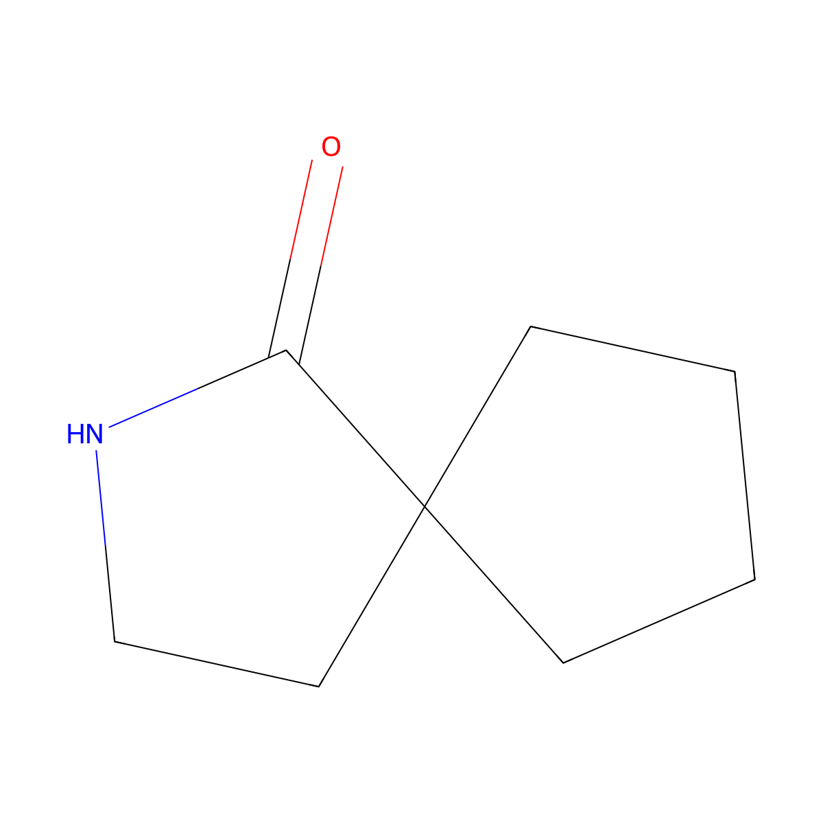 2-Azaspiro(4.4)nonan-1-one molecular structure, CAS 1004-51-9