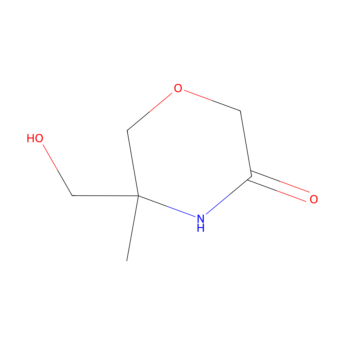 5-(Hydroxymethyl)-5-methylmorpholin-3-one molecular structure, CAS 1004-59-7