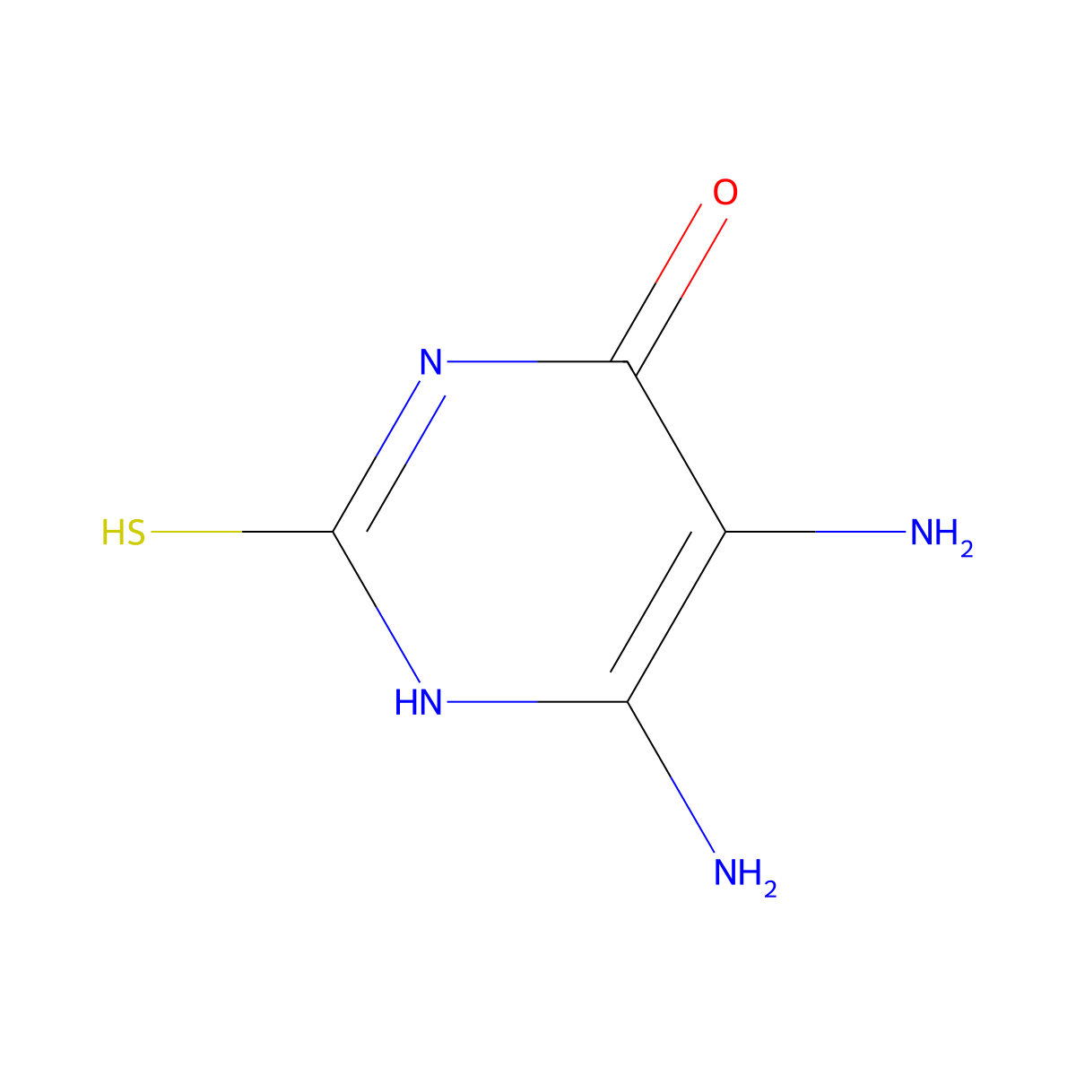 5,6-diamino-2-sulfanyl-1H-pyrimidin-4-one molecular structure, CAS 1004-76-8