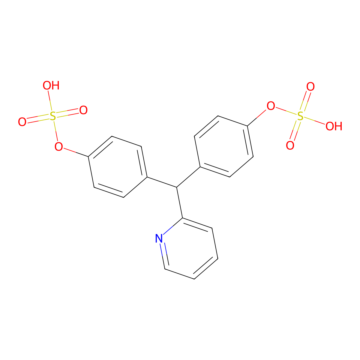 Picosulfuric acid molecular structure, CAS 10040-34-3