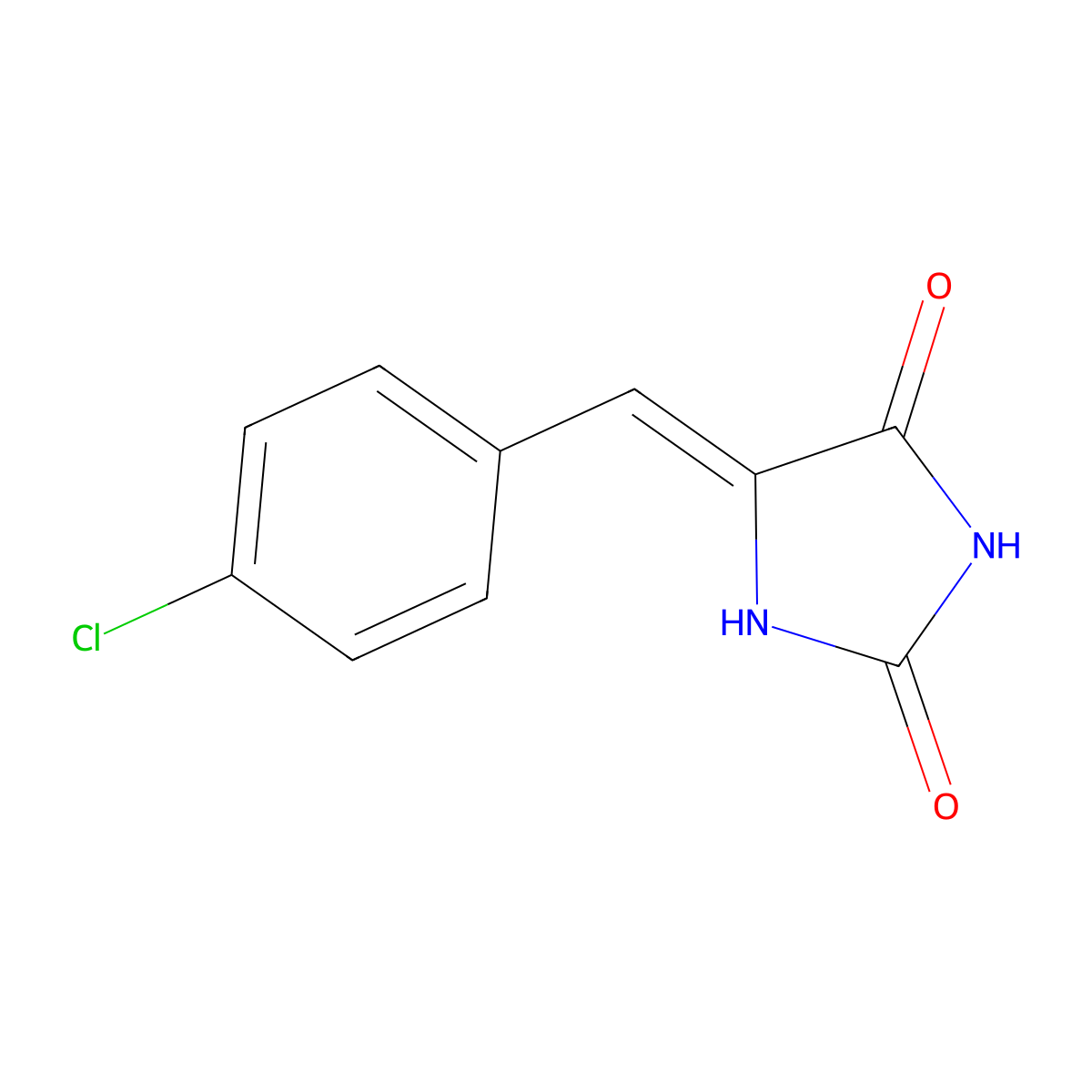 5-[(4-Chlorophenyl)methylidene]imidazolidine-2,4-dione molecular structure, CAS 10040-86-5
