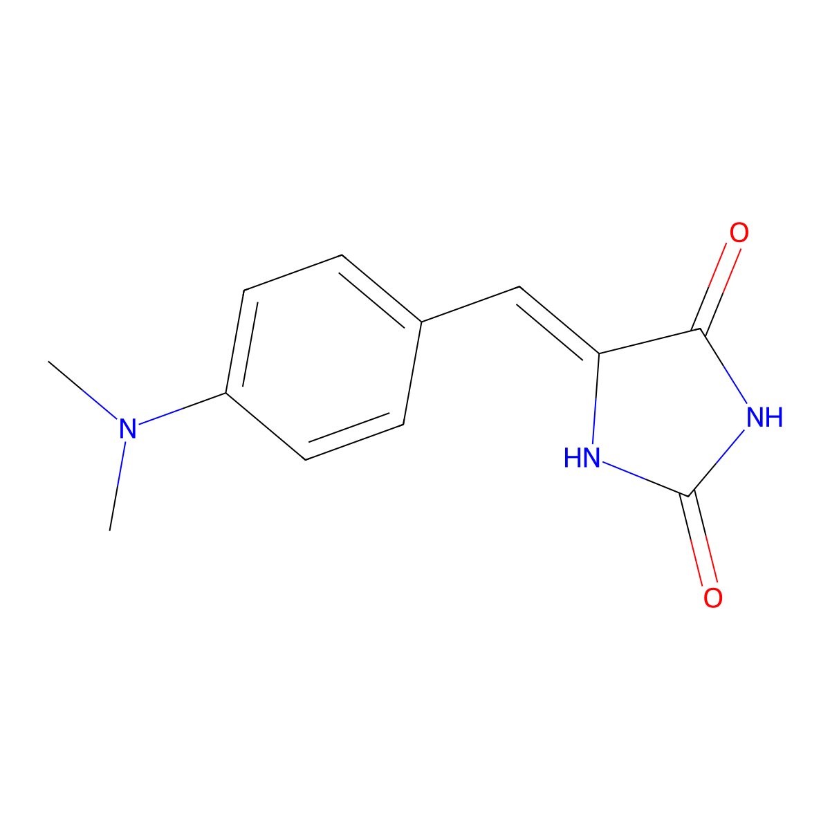 5-[[4-(Dimethylamino)phenyl]methylidene]imidazolidine-2,4-dione molecular structure, CAS 10040-87-6