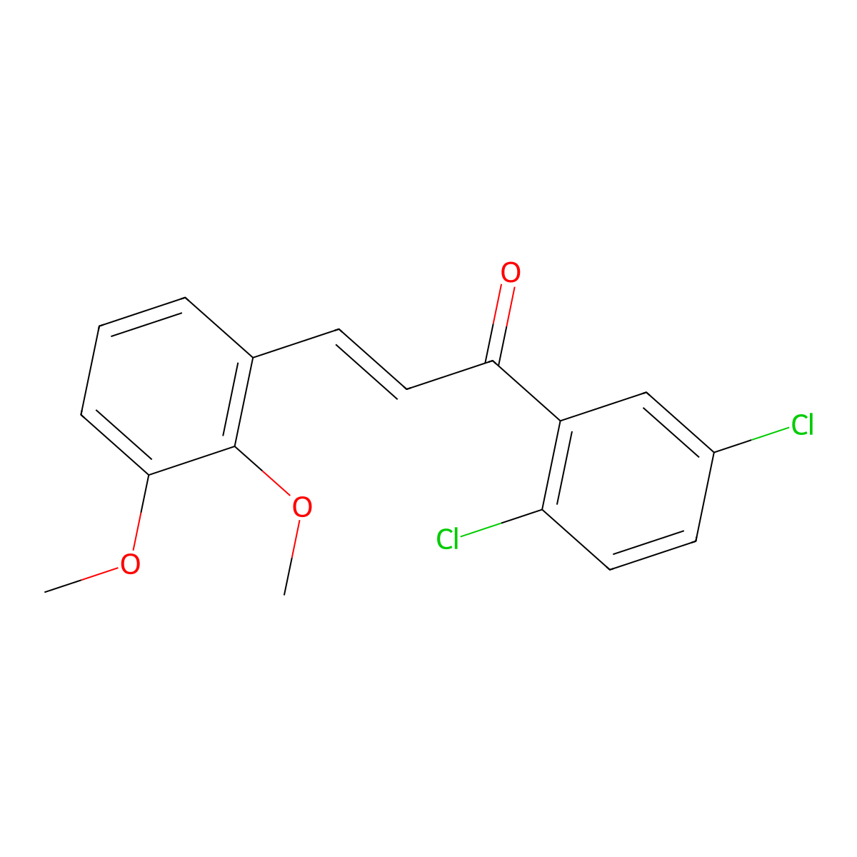 (2E)-1-(2,5-Dichlorophenyl)-3-(2,3-dimethoxyphenyl)prop-2-en-1-one molecular structure, CAS 1004008-99-4