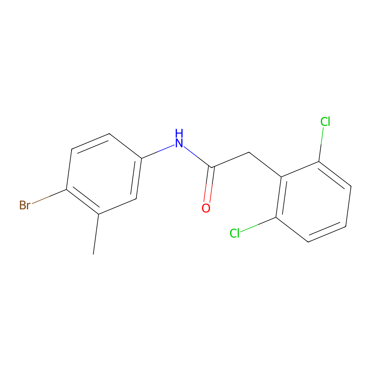 N-(4-Bromo-3-methylphenyl)-2,6-dichlorobenzeneacetamide molecular structure, CAS 1004016-87-8