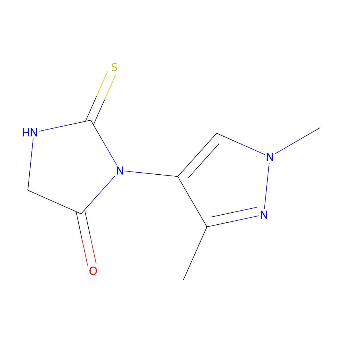 3-(1,3-dimethyl-1H-pyrazol-4-yl)-2-thioxoimidazolidin-4-one molecular structure, CAS 1004020-66-9