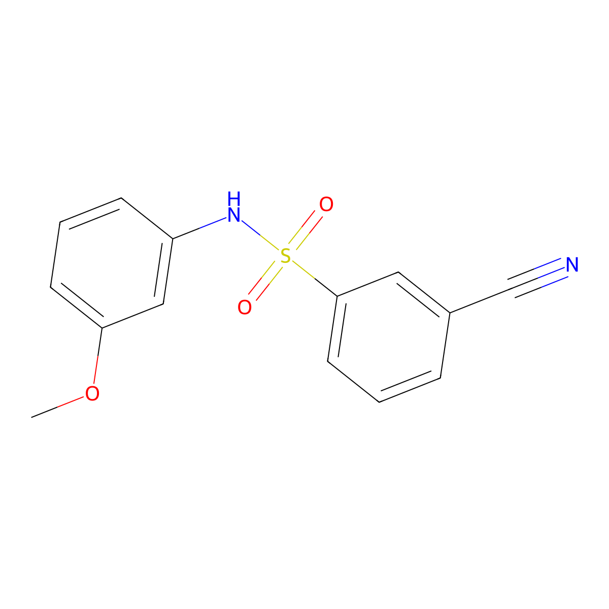 3-cyano-N-(3-methoxyphenyl)benzenesulfonamide molecular structure, CAS 1004033-45-7