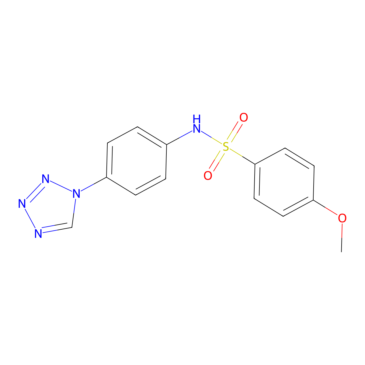 4-methoxy-N-[4-(1H-tetrazol-1-yl)phenyl]benzenesulfonamide molecular structure, CAS 1004034-65-4