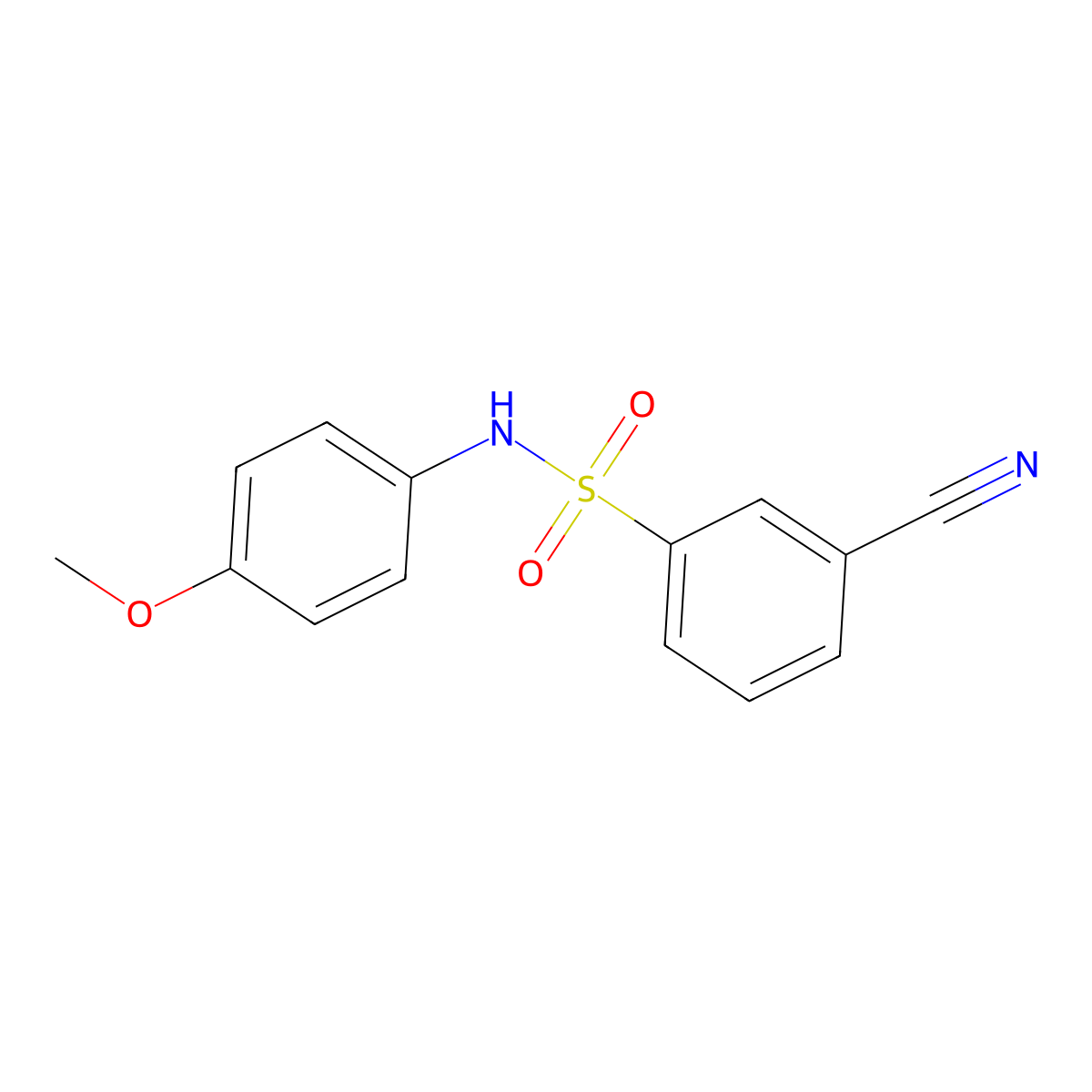 3-cyano-N-(4-methoxyphenyl)benzenesulfonamide molecular structure, CAS 1004035-01-1