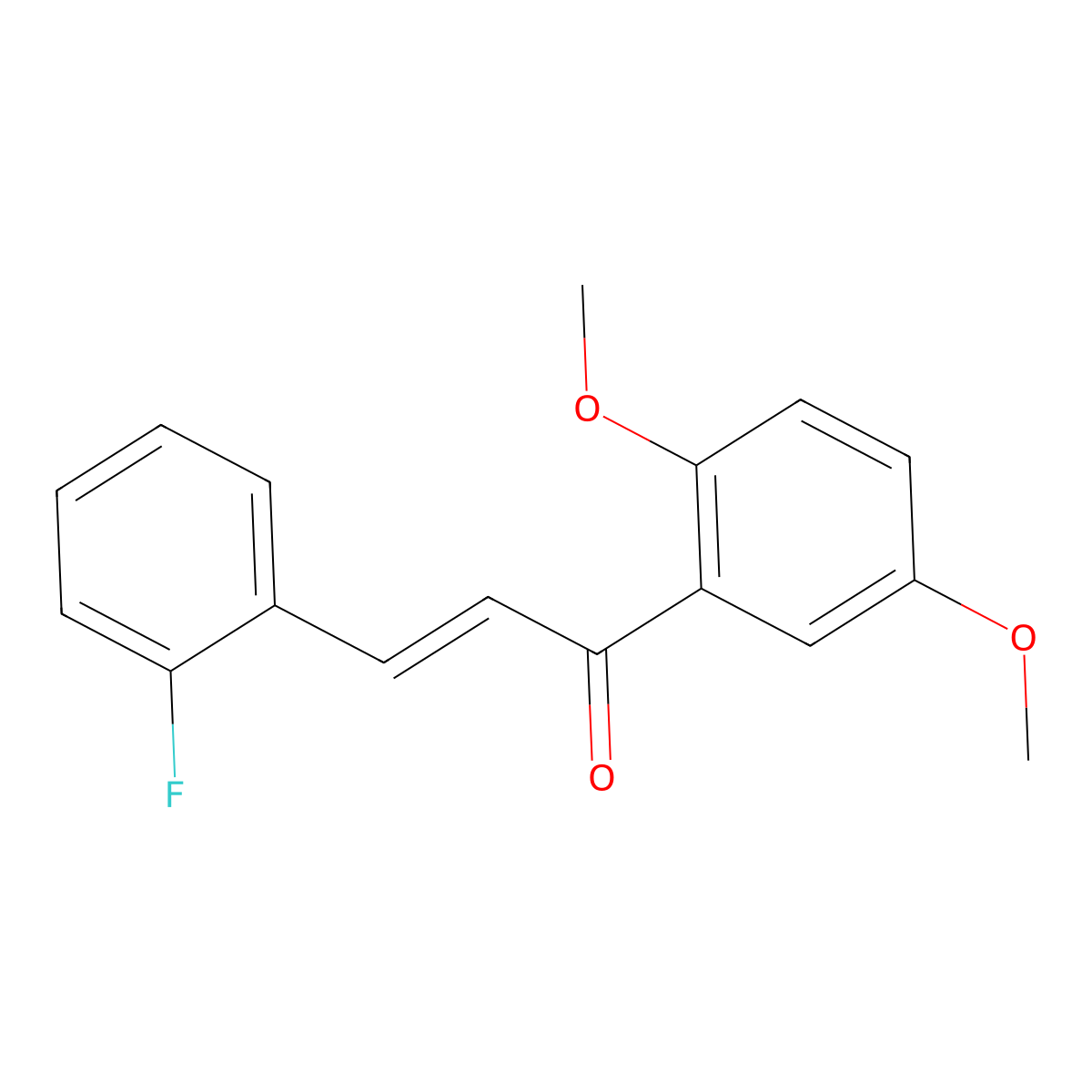 (2E)-1-(2,5-Dimethoxyphenyl)-3-(2-fluorophenyl)prop-2-en-1-one molecular structure, CAS 1004035-72-6