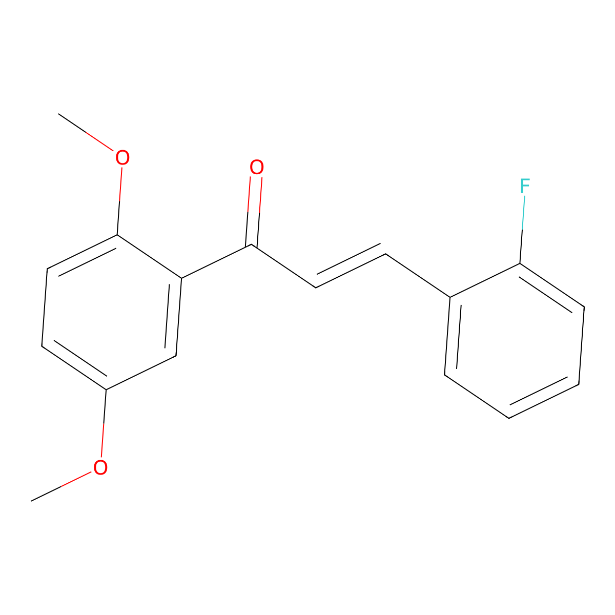 (2E)-1-(2,5-Dimethoxyphenyl)-3-(2-fluorophenyl)prop-2-en-1-one molecular structure, CAS 1004035-72-6
