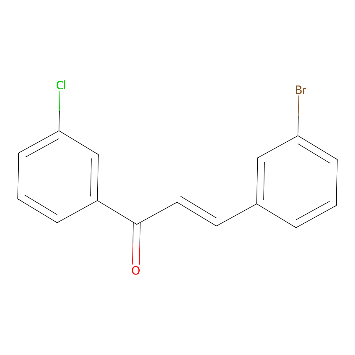(2E)-3-(3-Bromophenyl)-1-(3-chlorophenyl)prop-2-en-1-one molecular structure, CAS 1004039-97-7