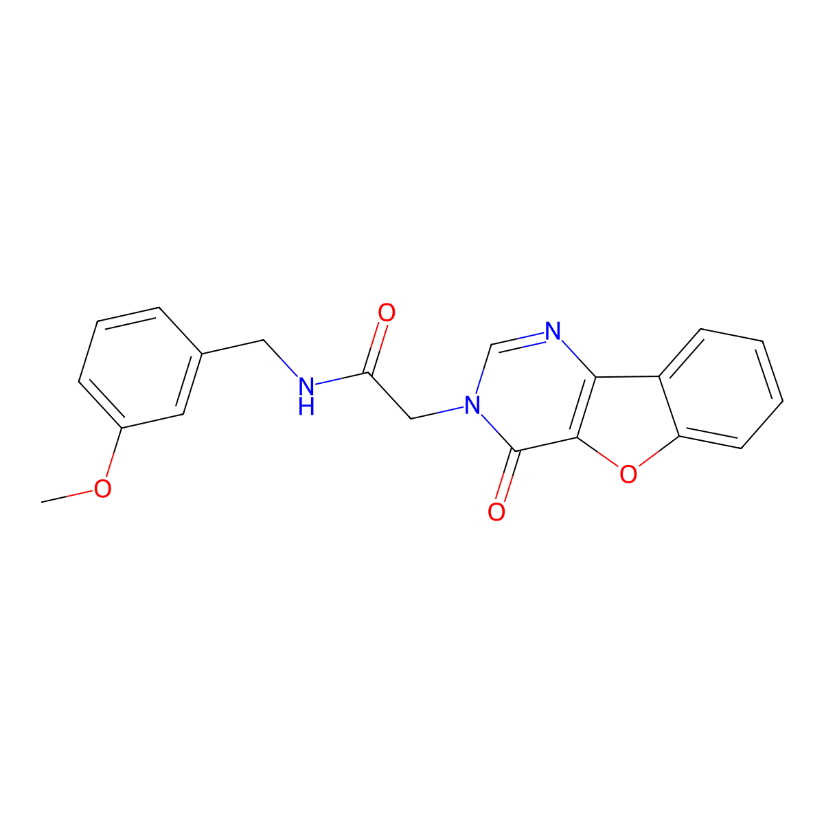 N-[(3-methoxyphenyl)methyl]-2-(4-oxo-[1]benzofuro[3,2-d]pyrimidin-3-yl)acetamide molecular structure, CAS 1004071-54-8