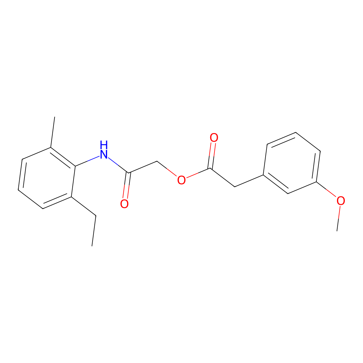 2-[(2-Ethyl-6-methylphenyl)amino]-2-oxoethyl (3-methoxyphenyl)acetate molecular structure, CAS 1004075-88-0