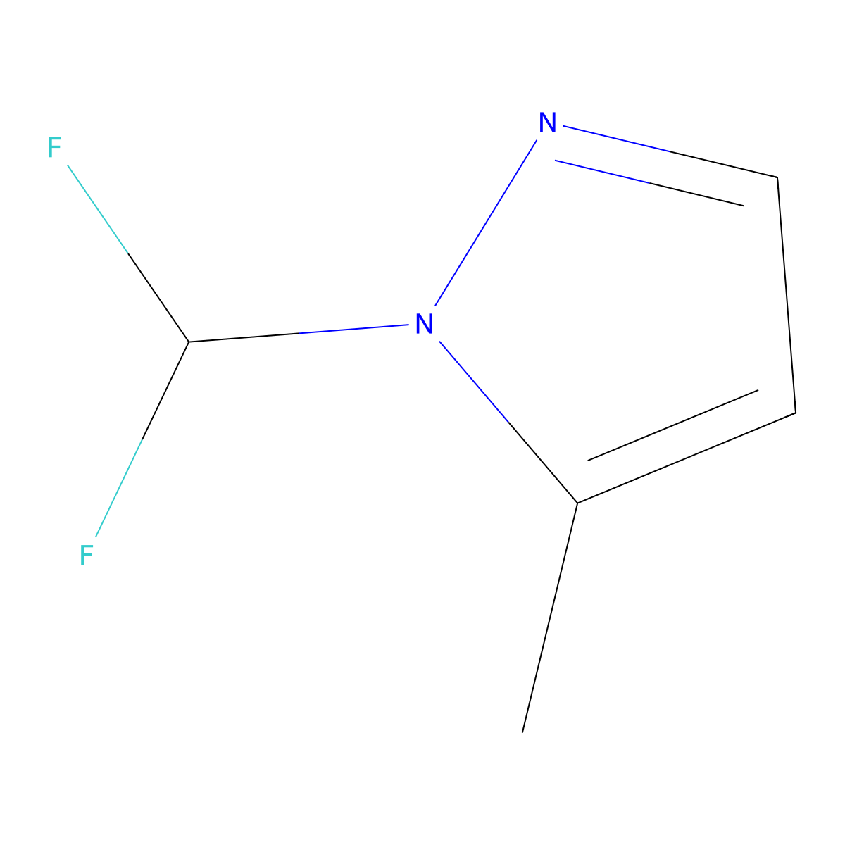 1-(difluoromethyl)-5-methyl-1H-pyrazole molecular structure, CAS 1004096-15-4