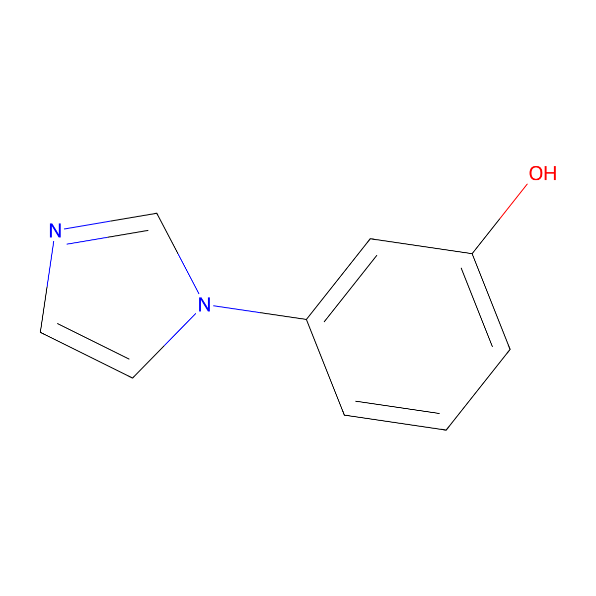 3-(1H-Imidazol-1-yl)phenol molecular structure, CAS 10041-03-9