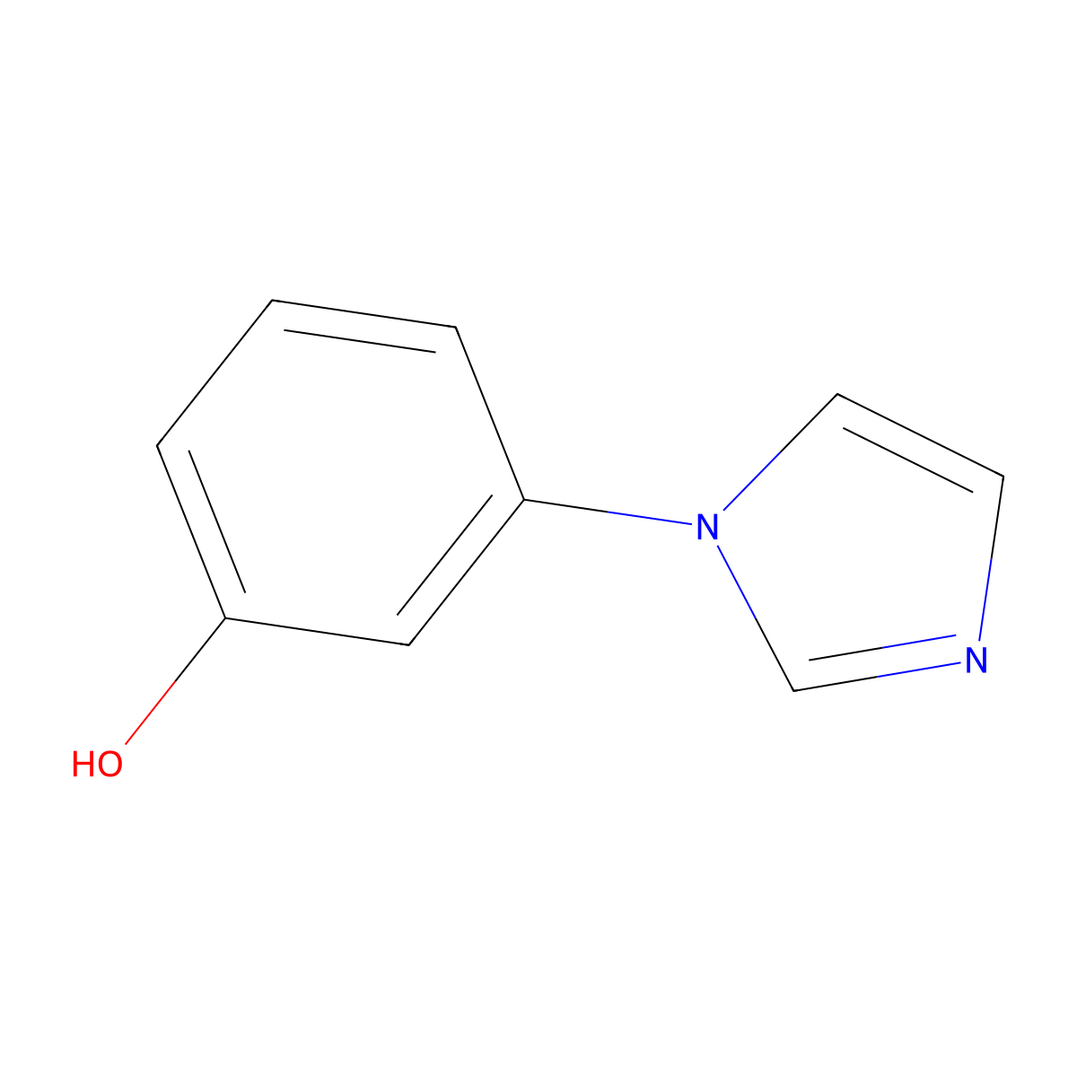 3-(1H-Imidazol-1-yl)phenol molecular structure, CAS 10041-03-9
