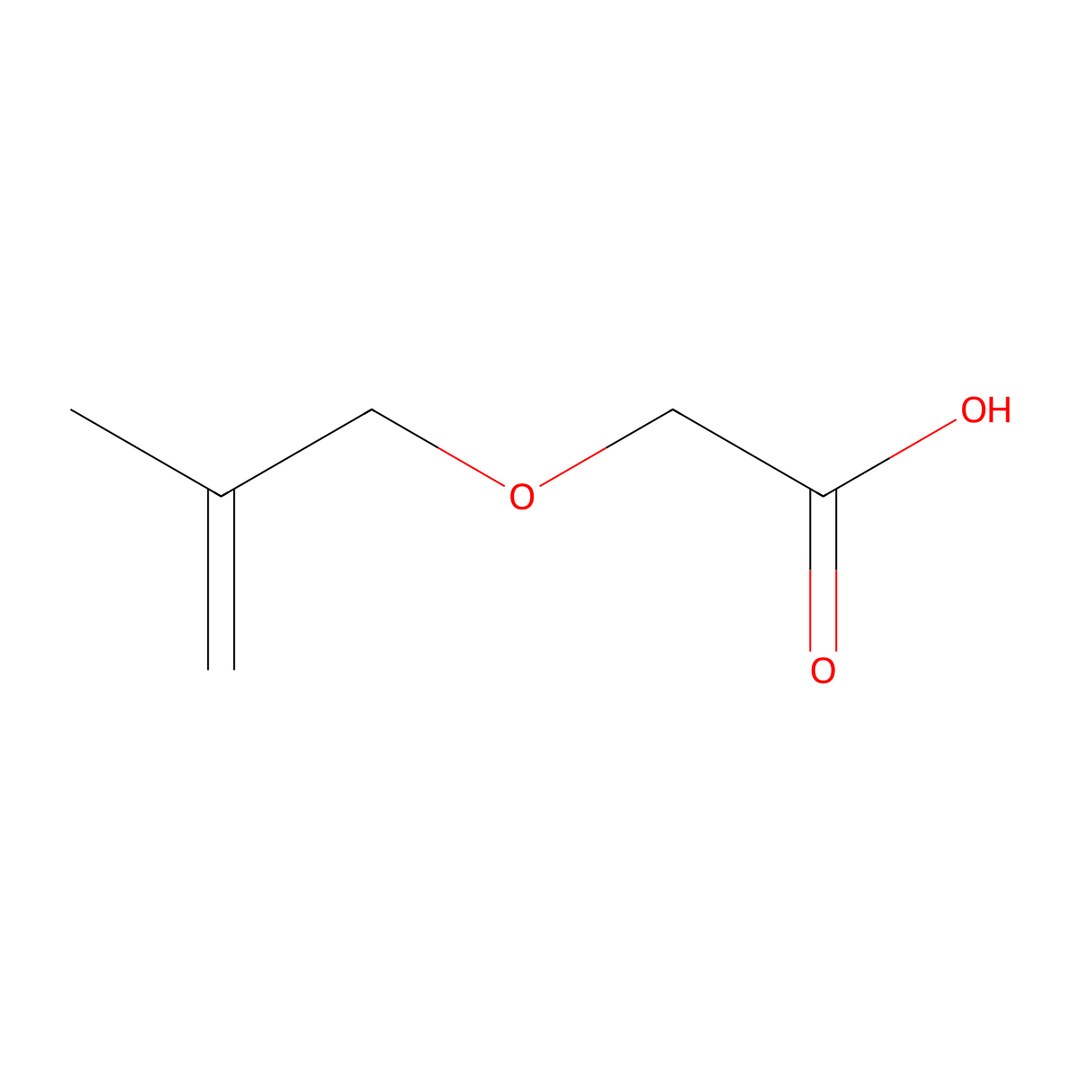 Methacryloxyacetic acid molecular structure, CAS 10041-27-7