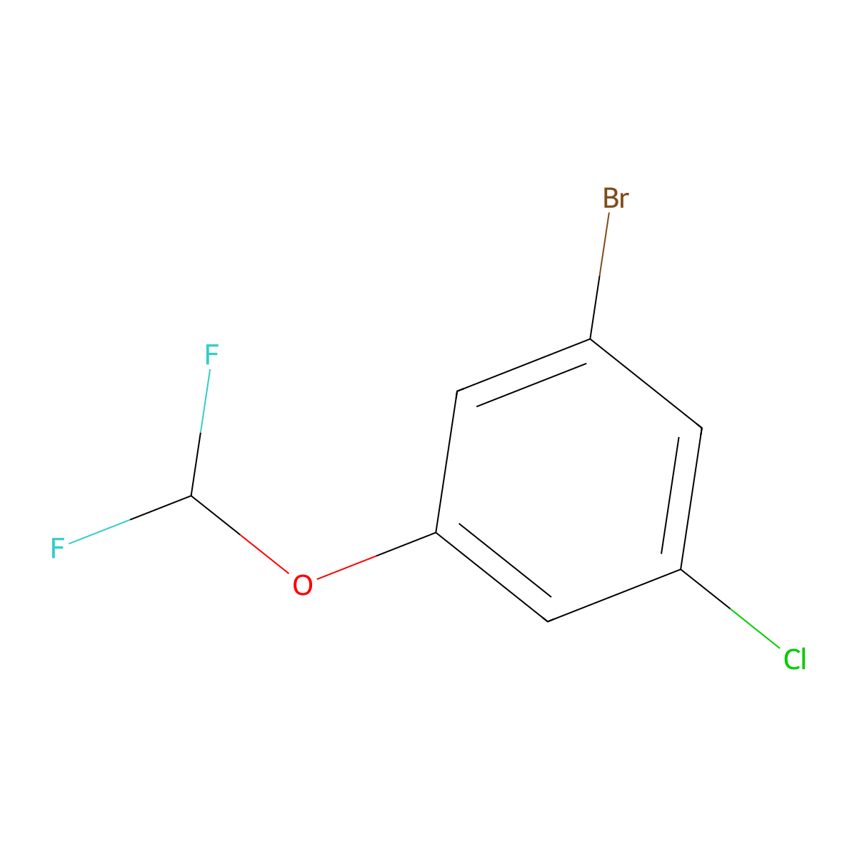 1-Bromo-3-chloro-5-(difluoromethoxy)benzene molecular structure, CAS 1004112-67-7