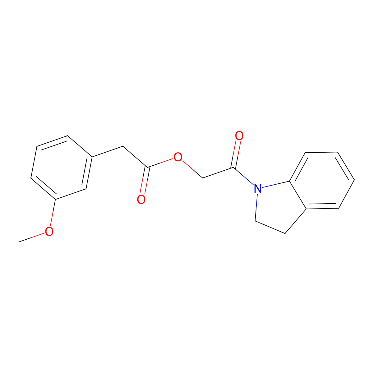 2-(2,3-dihydro-1H-indol-1-yl)-2-oxoethyl (3-methoxyphenyl)acetate molecular structure, CAS 1004126-85-5