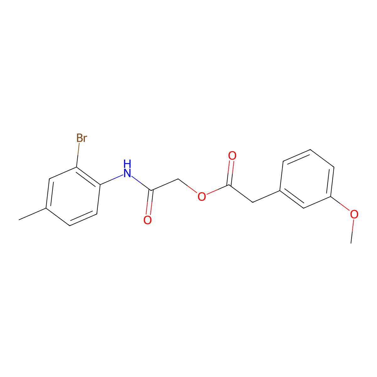 2-[(2-Bromo-4-methylphenyl)amino]-2-oxoethyl (3-methoxyphenyl)acetate molecular structure, CAS 1004127-09-6