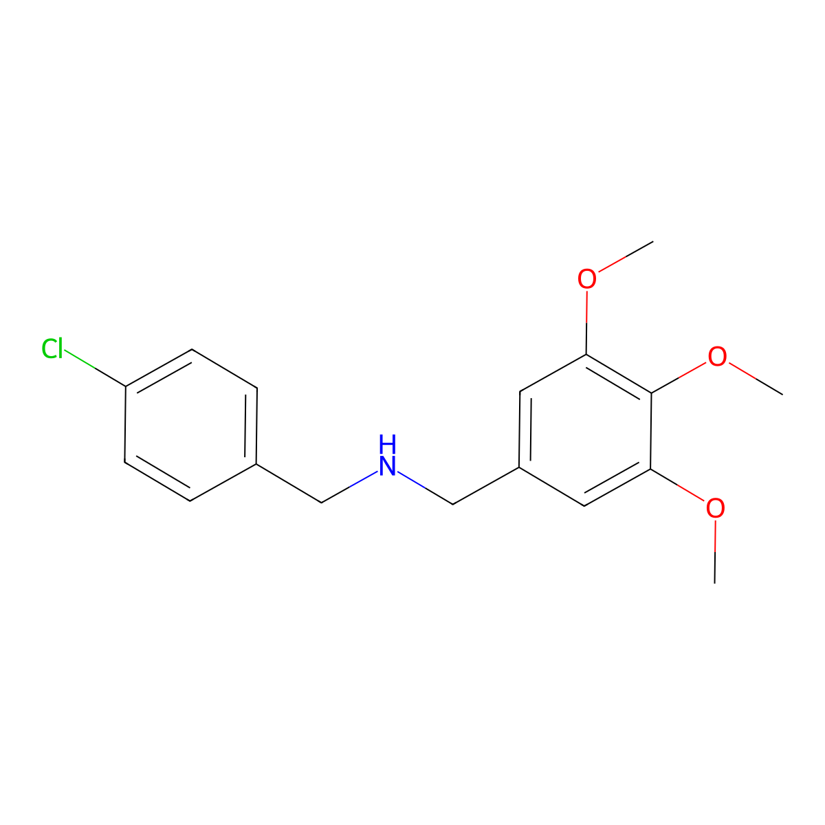 [(4-Chlorophenyl)methyl][(3,4,5-trimethoxyphenyl)methyl]amine molecular structure, CAS 1004129-05-8