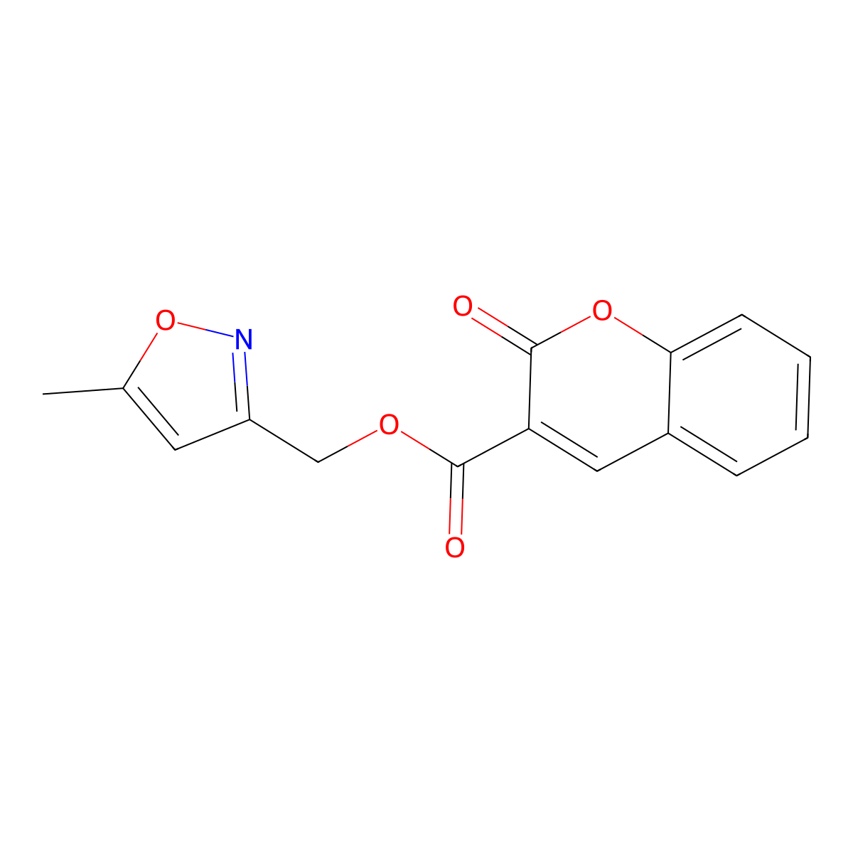 (5-methylisoxazol-3-yl)methyl 2-oxo-2H-chromene-3-carboxylate molecular structure, CAS 1004144-75-5