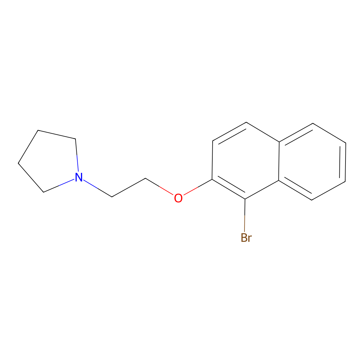 1-{2-[(1-Bromonaphthalen-2-yl)oxy]ethyl}pyrrolidine molecular structure, CAS 1004167-71-8