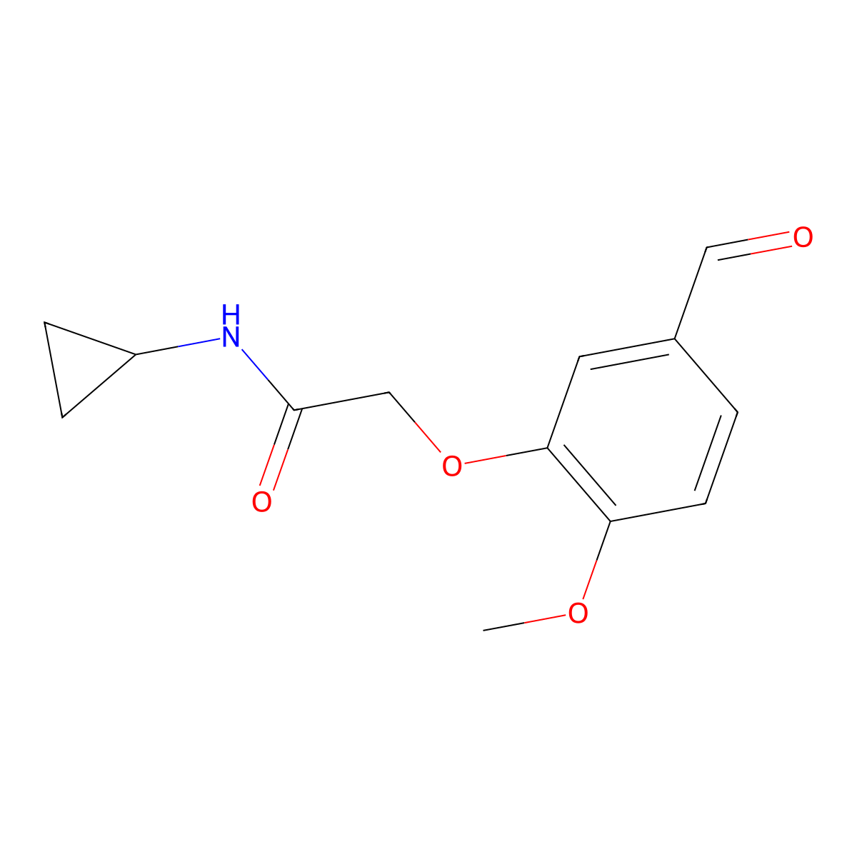 N-cyclopropyl-2-(5-formyl-2-methoxyphenoxy)acetamide molecular structure, CAS 1004170-68-6