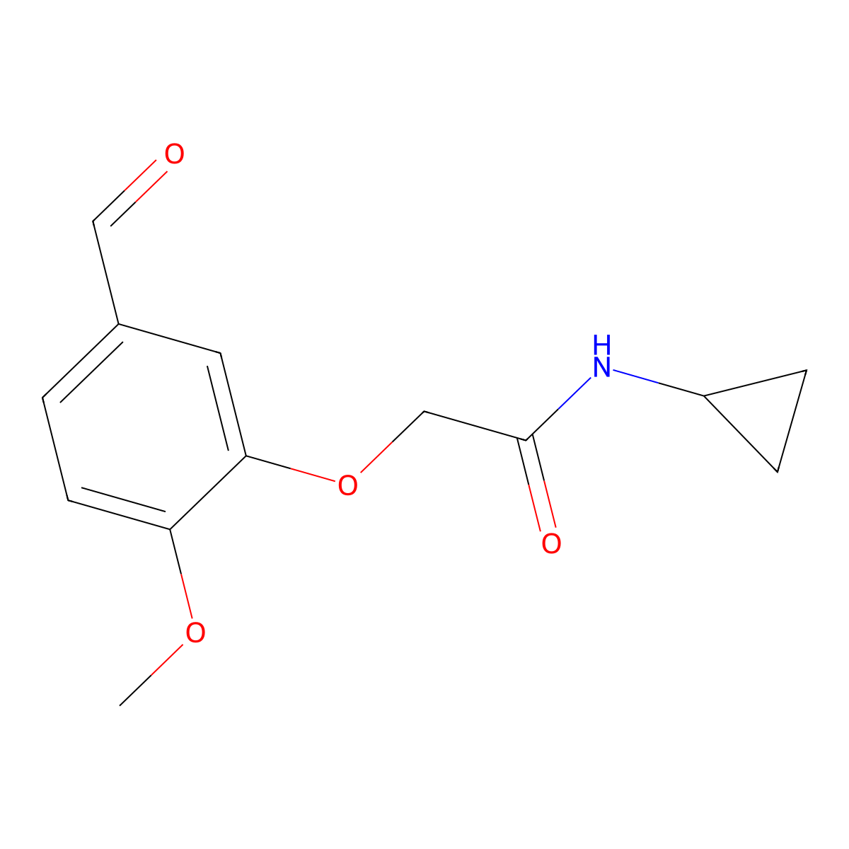 N-cyclopropyl-2-(5-formyl-2-methoxyphenoxy)acetamide molecular structure, CAS 1004170-68-6