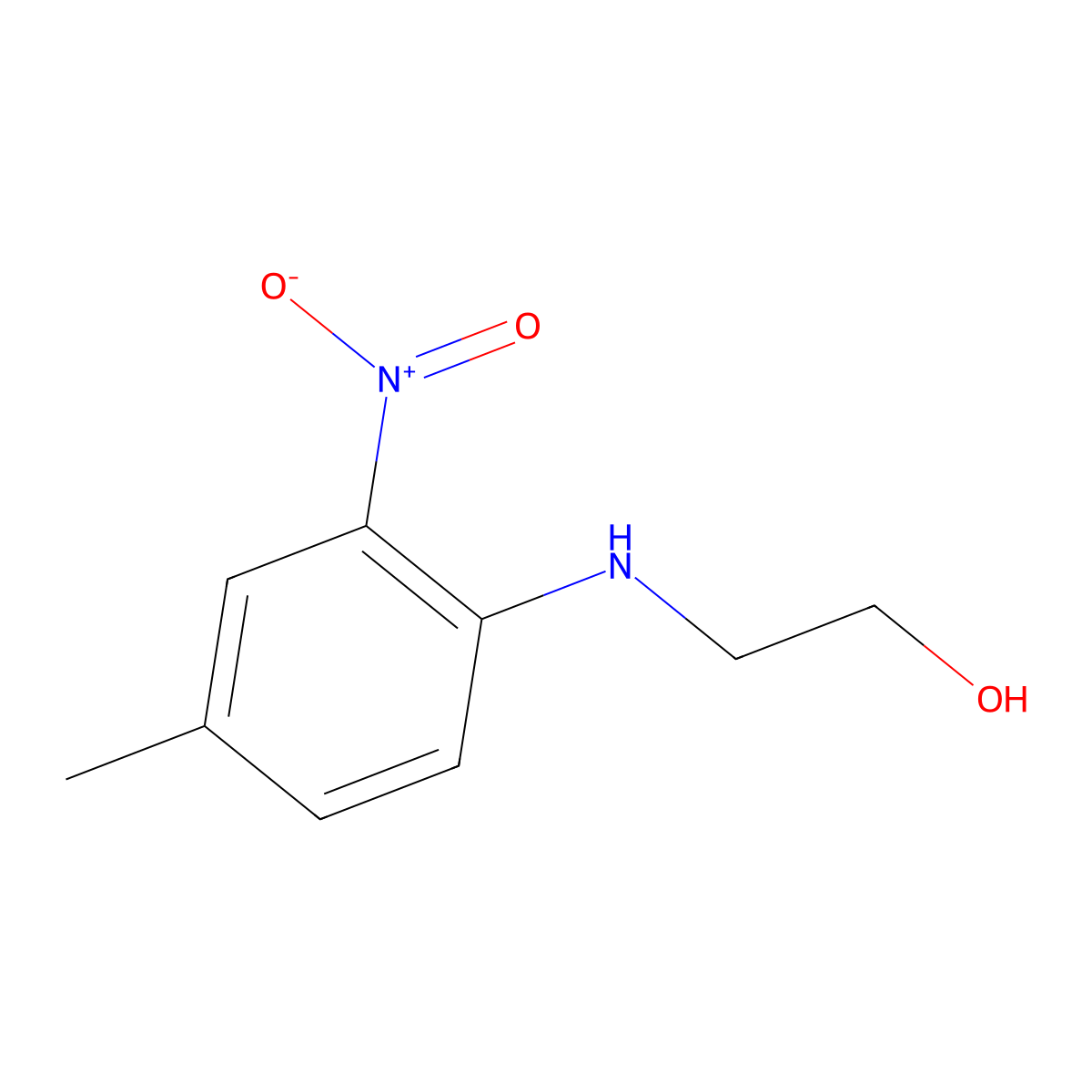 Hydroxyethyl-2-nitro-p-toluidine molecular structure, CAS 100418-33-5