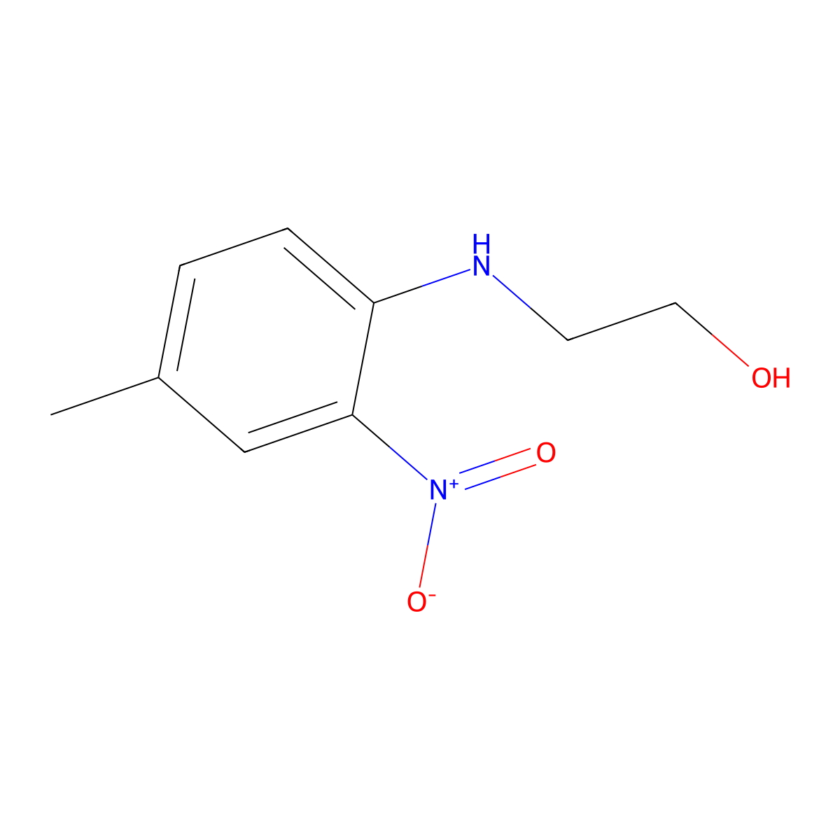 Hydroxyethyl-2-nitro-p-toluidine molecular structure, CAS 100418-33-5