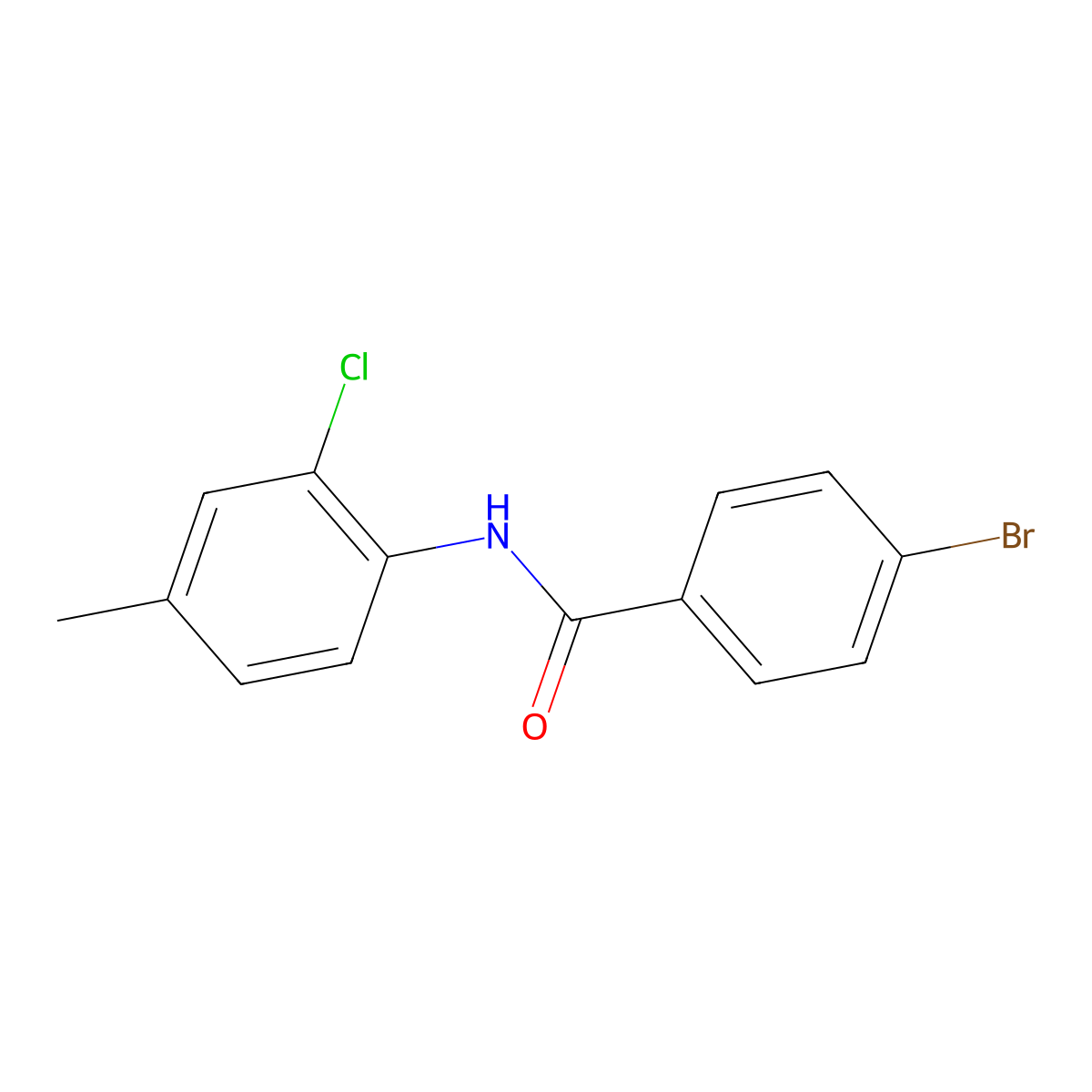 4-bromo-N-(2-chloro-4-methylphenyl)benzamide molecular structure, CAS 1004185-21-0