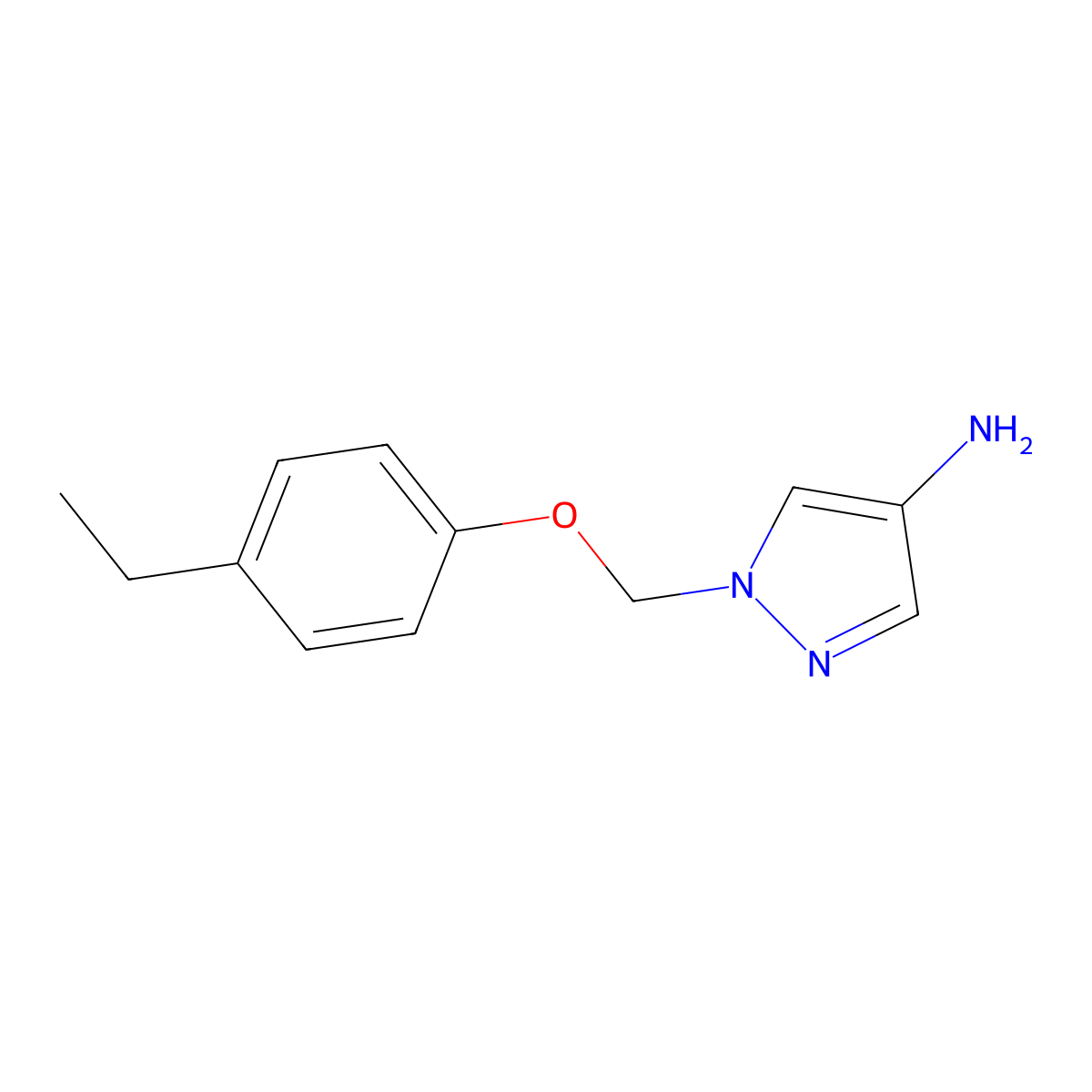 1-[(4-ethylphenoxy)methyl]-1H-pyrazol-4-amine molecular structure, CAS 1004192-76-0