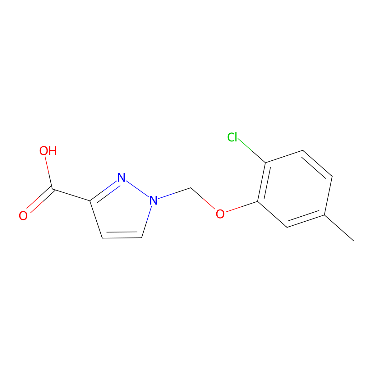 1-[(2-chloro-5-methylphenoxy)methyl]-1H-pyrazole-3-carboxylic acid molecular structure, CAS 1004193-11-6