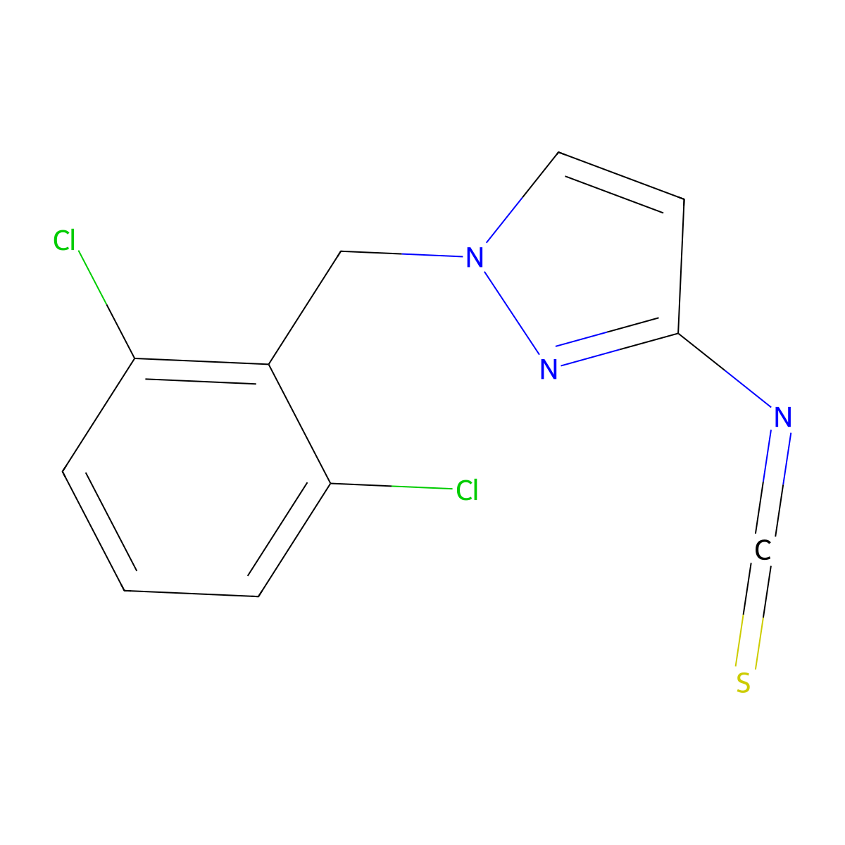1-(2,6-Dichloro-benzyl)-3-isothiocyanato-1H-pyrazole molecular structure, CAS 1004193-34-3