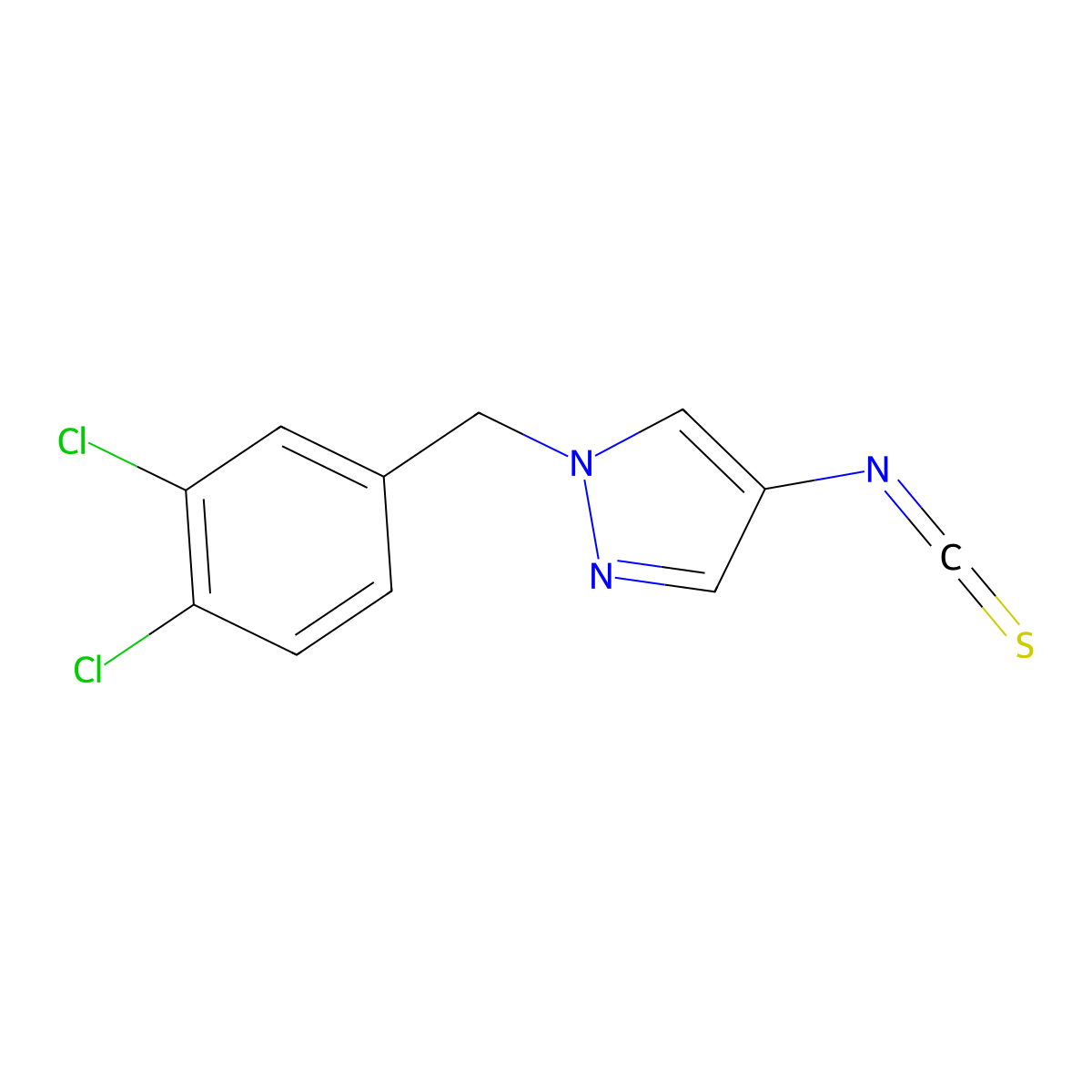 1-(3,4-Dichloro-benzyl)-4-isothiocyanato-1H-pyrazole molecular structure, CAS 1004193-36-5
