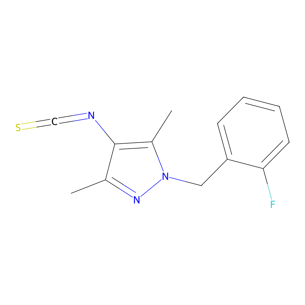 1-(2-Fluoro-benzyl)-4-isothiocyanato-3,5-dimethyl-1H-pyrazole molecular structure, CAS 1004193-40-1